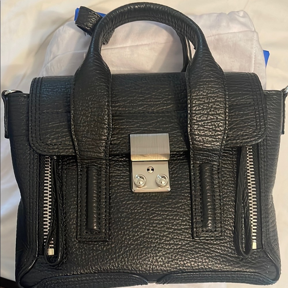3.1 Phillip Lim Black Satchel with Textured Leather